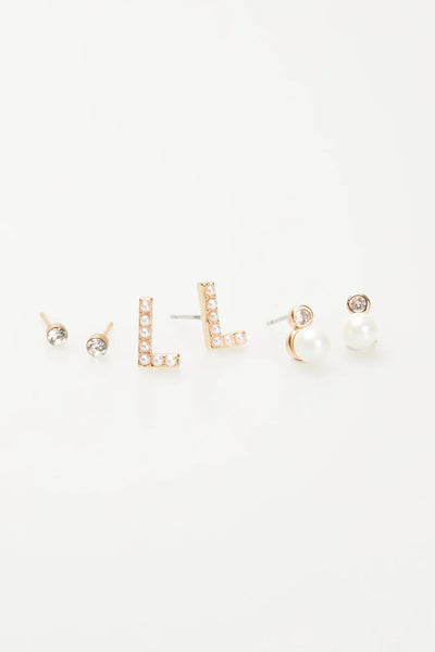 VIOLET & BROOKS: Mini Pearlie Initial Earrings Set