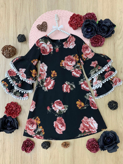 Dark and Lovely Tiered Sleeve Floral Miya Dress