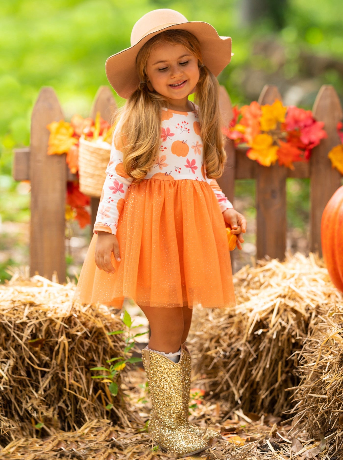 The Best Pick Pumpkin Print Tutu Dress