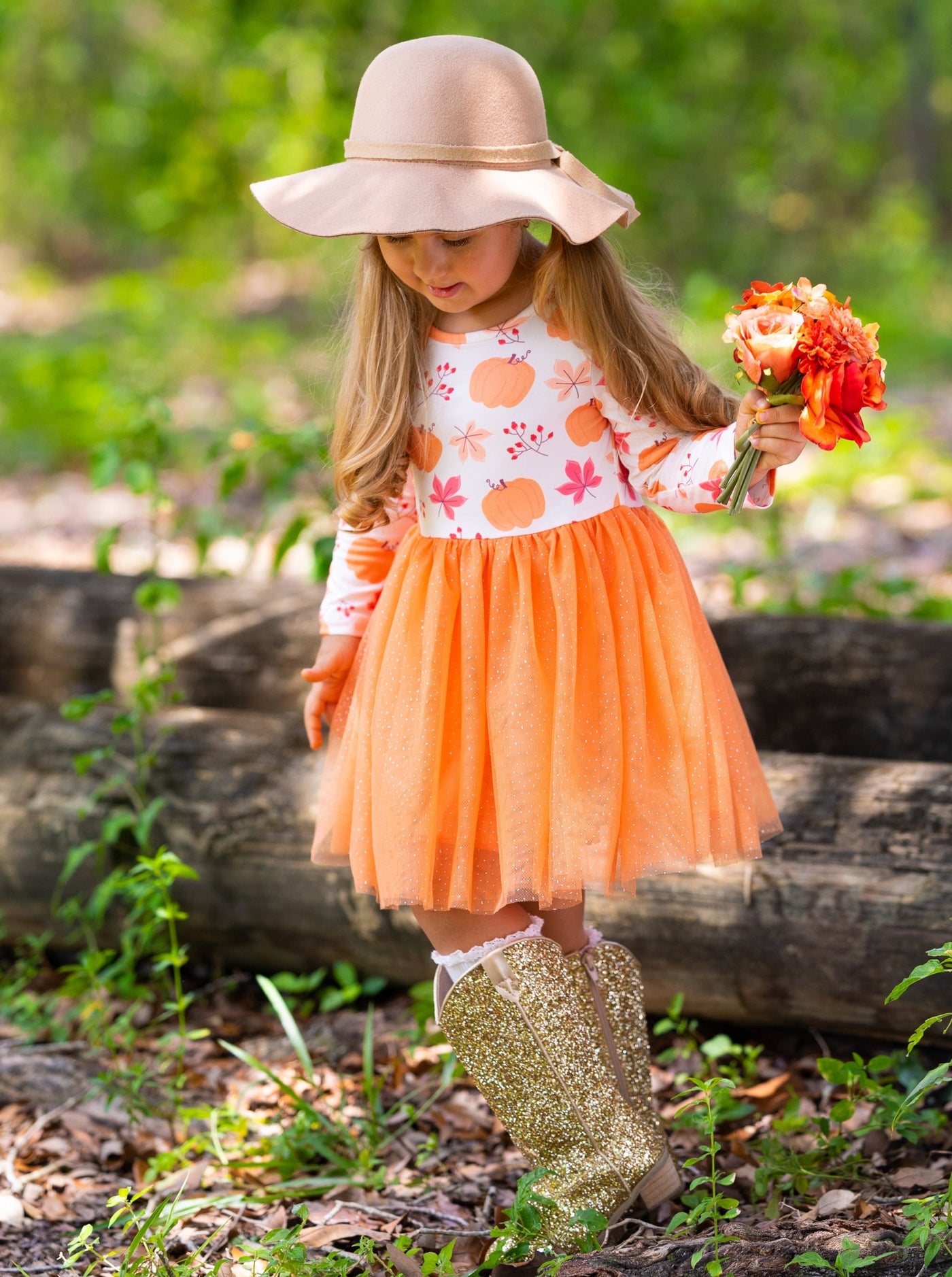 The Best Pick Pumpkin Print Tutu Dress