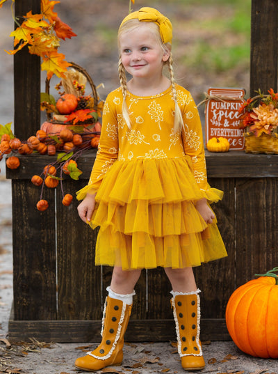 Picture Perfect Falling Leaves Layered Tutu Dress