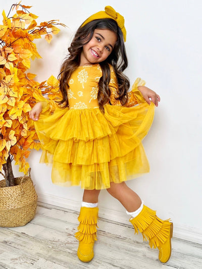 Picture Perfect Falling Leaves Layered Tutu Dress