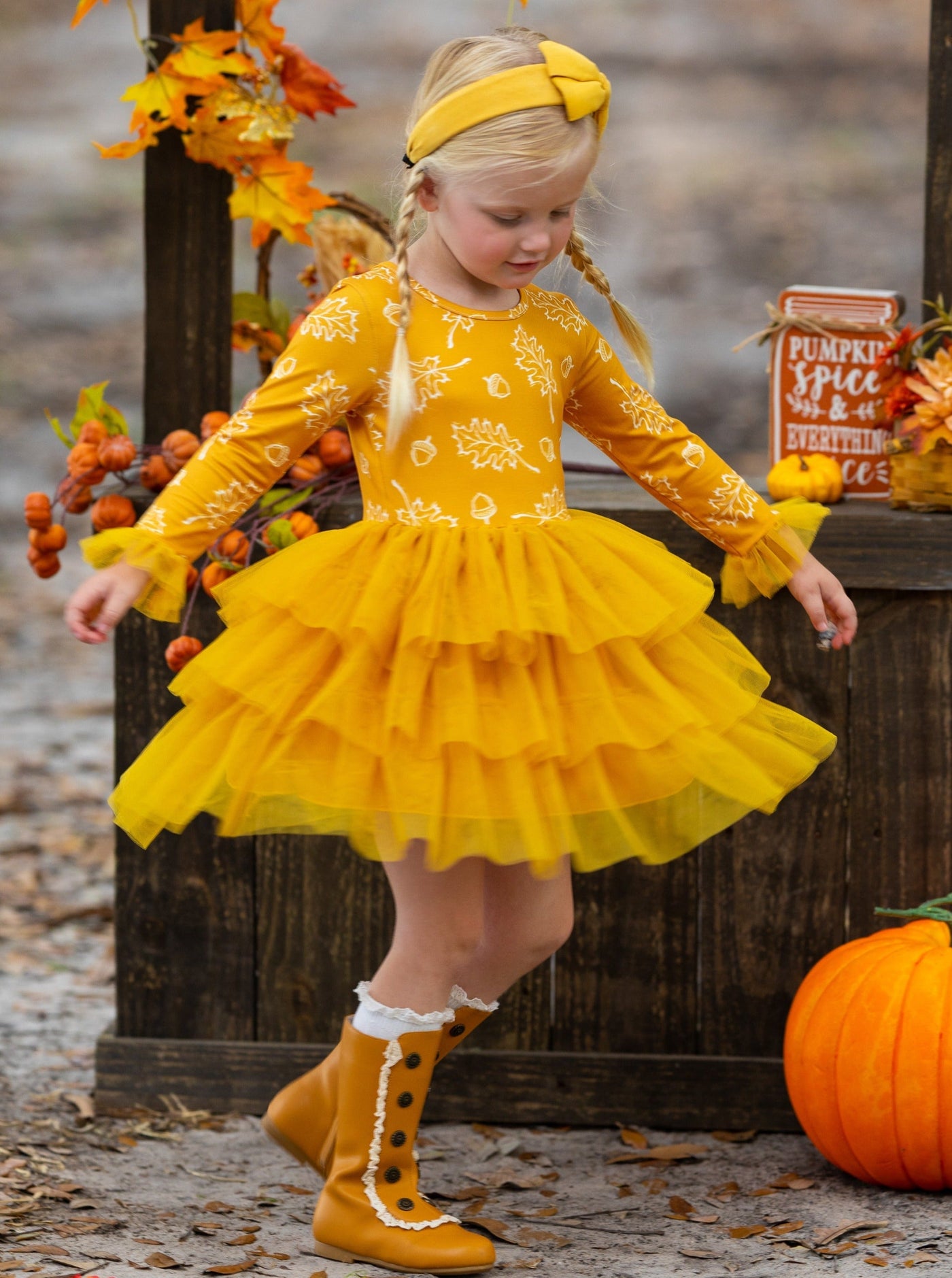 Picture Perfect Falling Leaves Layered Tutu Dress