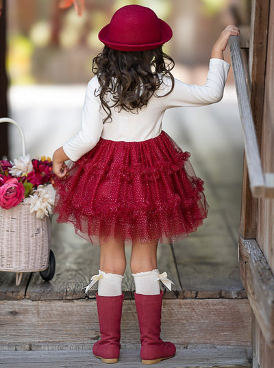 Vintage Truck Leaves Ruffled Tutu Dress