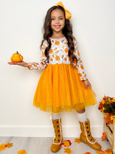 Pumpkin Patch Season Glitter Tutu Dress