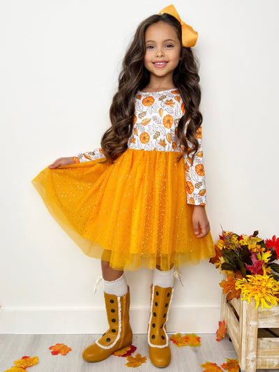 Pumpkin Patch Season Glitter Tutu Dress