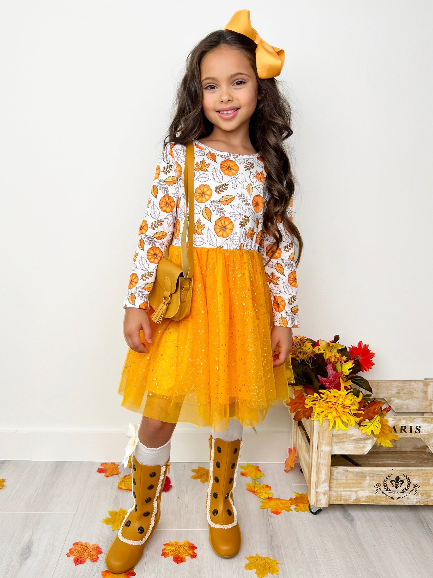 Pumpkin Patch Season Glitter Tutu Dress