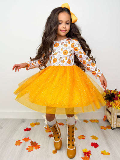 Pumpkin Patch Season Glitter Tutu Dress