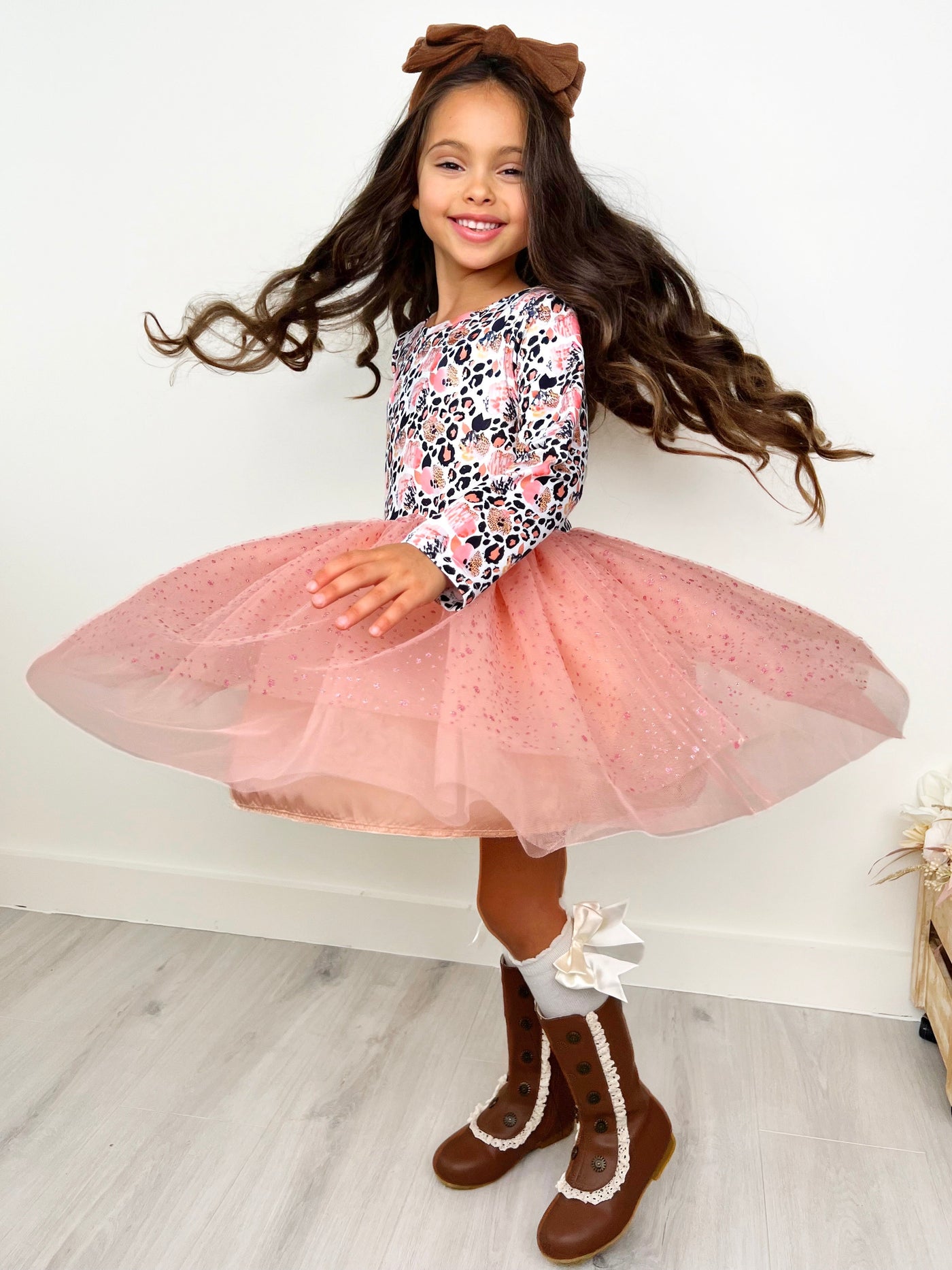 Wild Rose Leopard Print Tutu Dress