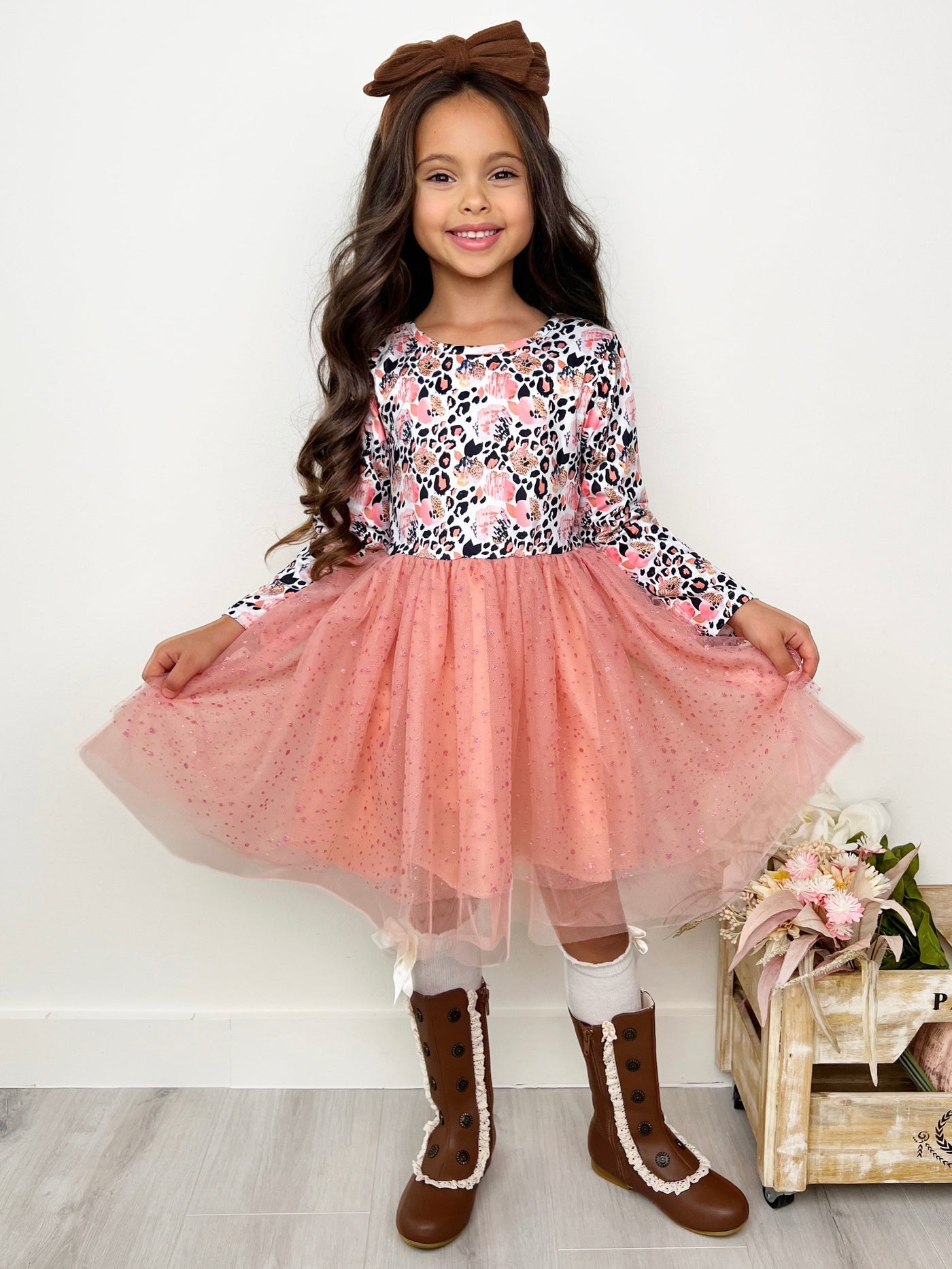 Wild Rose Leopard Print Tutu Dress