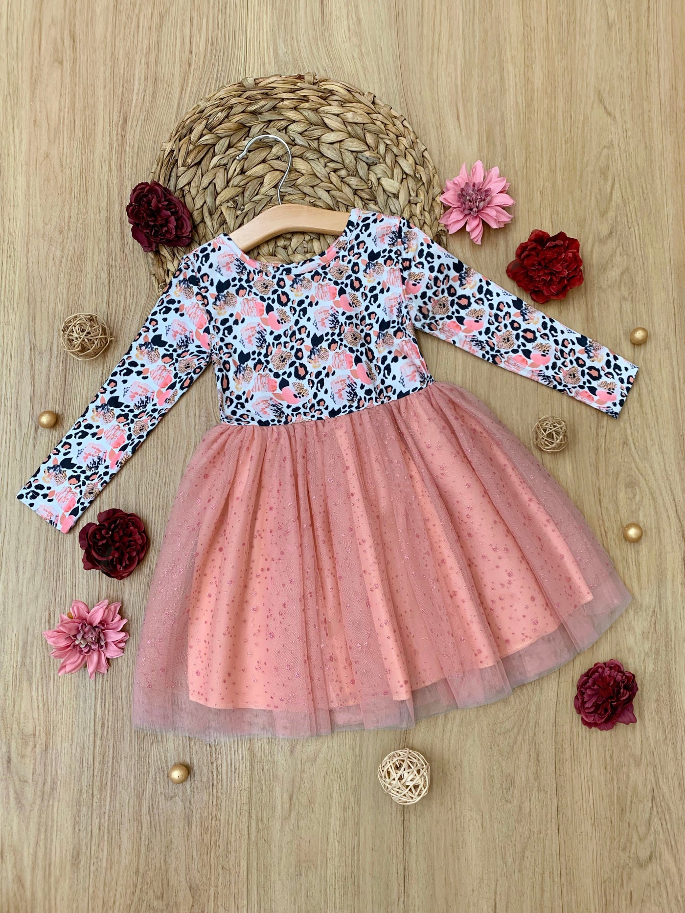 Wild Rose Leopard Print Tutu Dress