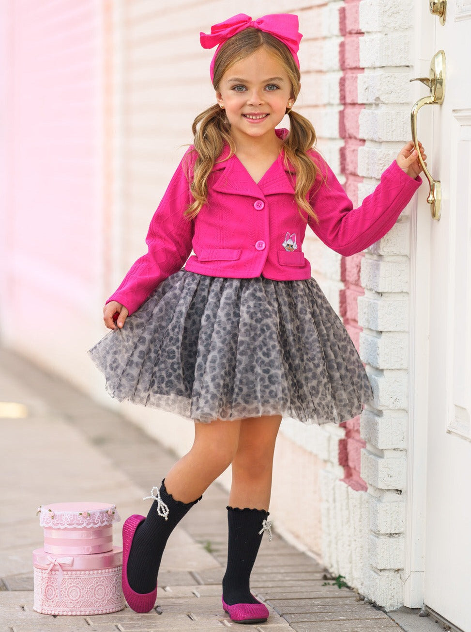 L.O.L. SURPRISE! Diva Tweed Blazer and Leopard Tutu Skirt Set