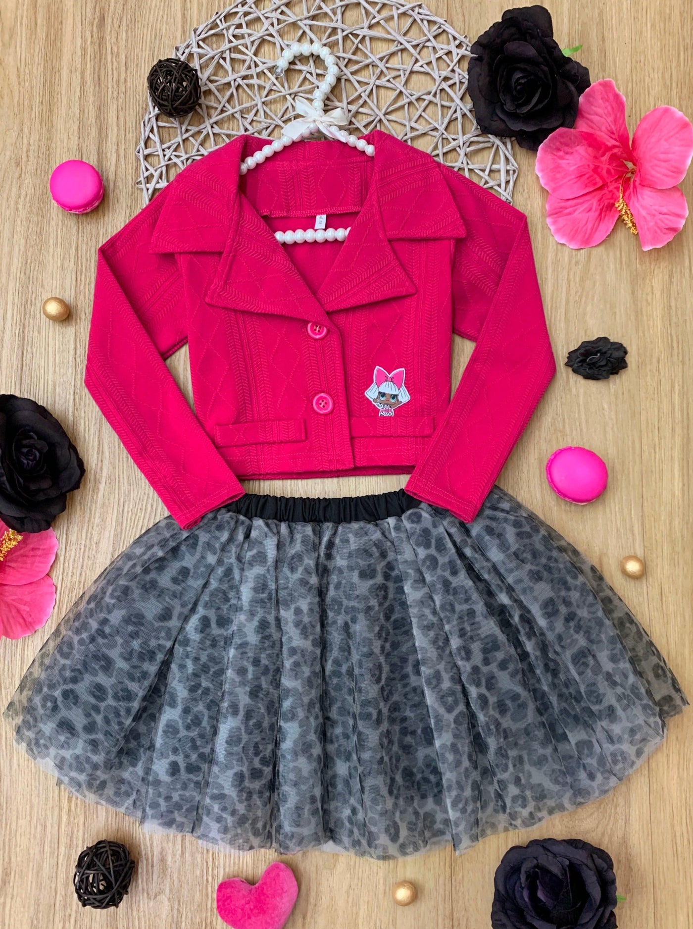 L.O.L. SURPRISE! Diva Tweed Blazer and Leopard Tutu Skirt Set