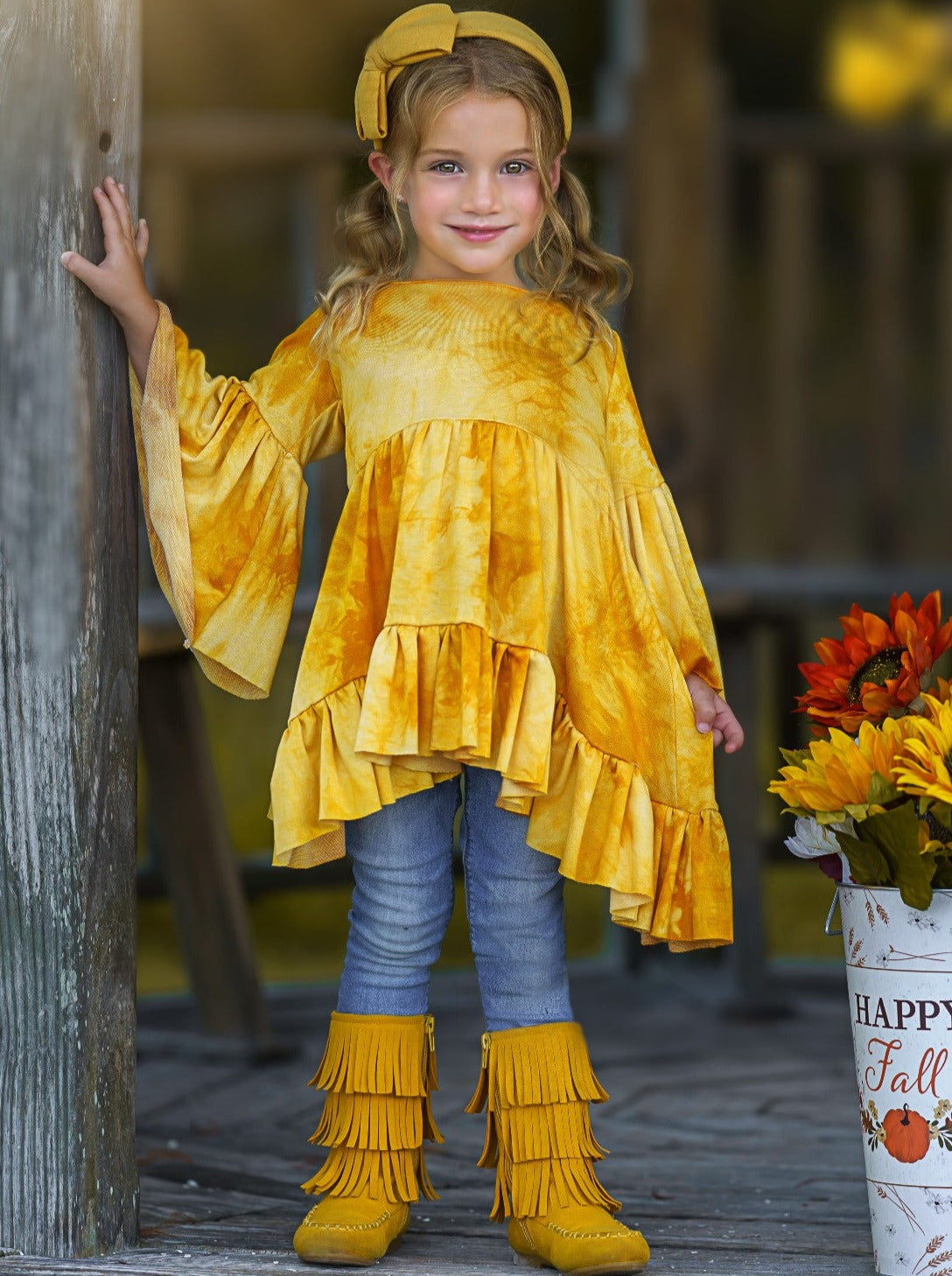 Golden Zoe Boho Tie-Dye Tunic