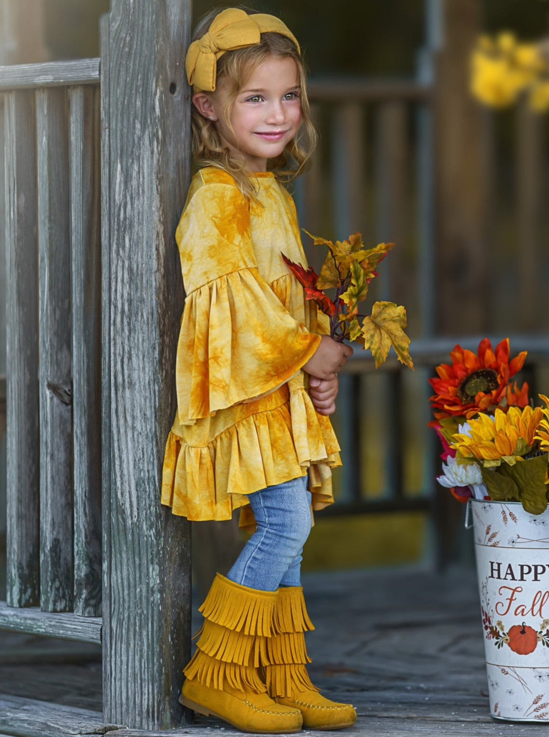 Golden Zoe Boho Tie-Dye Tunic