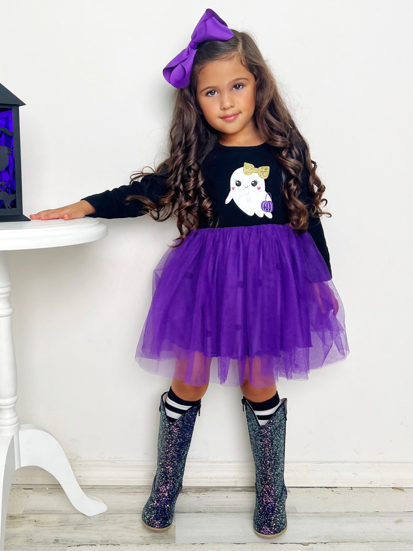 Haunting For Treats Polka Dot Tutu Dress