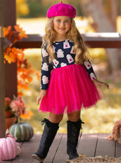 Boo-tiful Twirls Ghost Print Halloween Dress