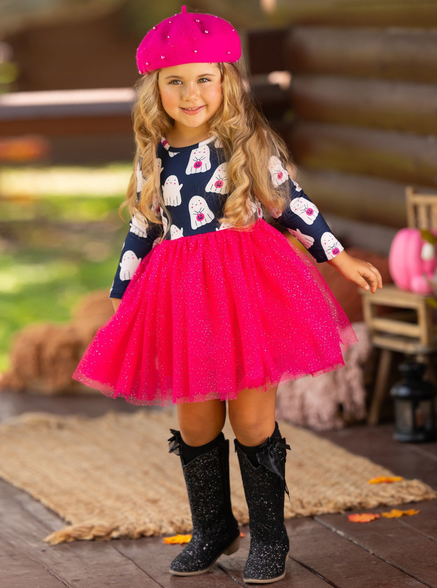 Boo-tiful Twirls Ghost Print Halloween Dress