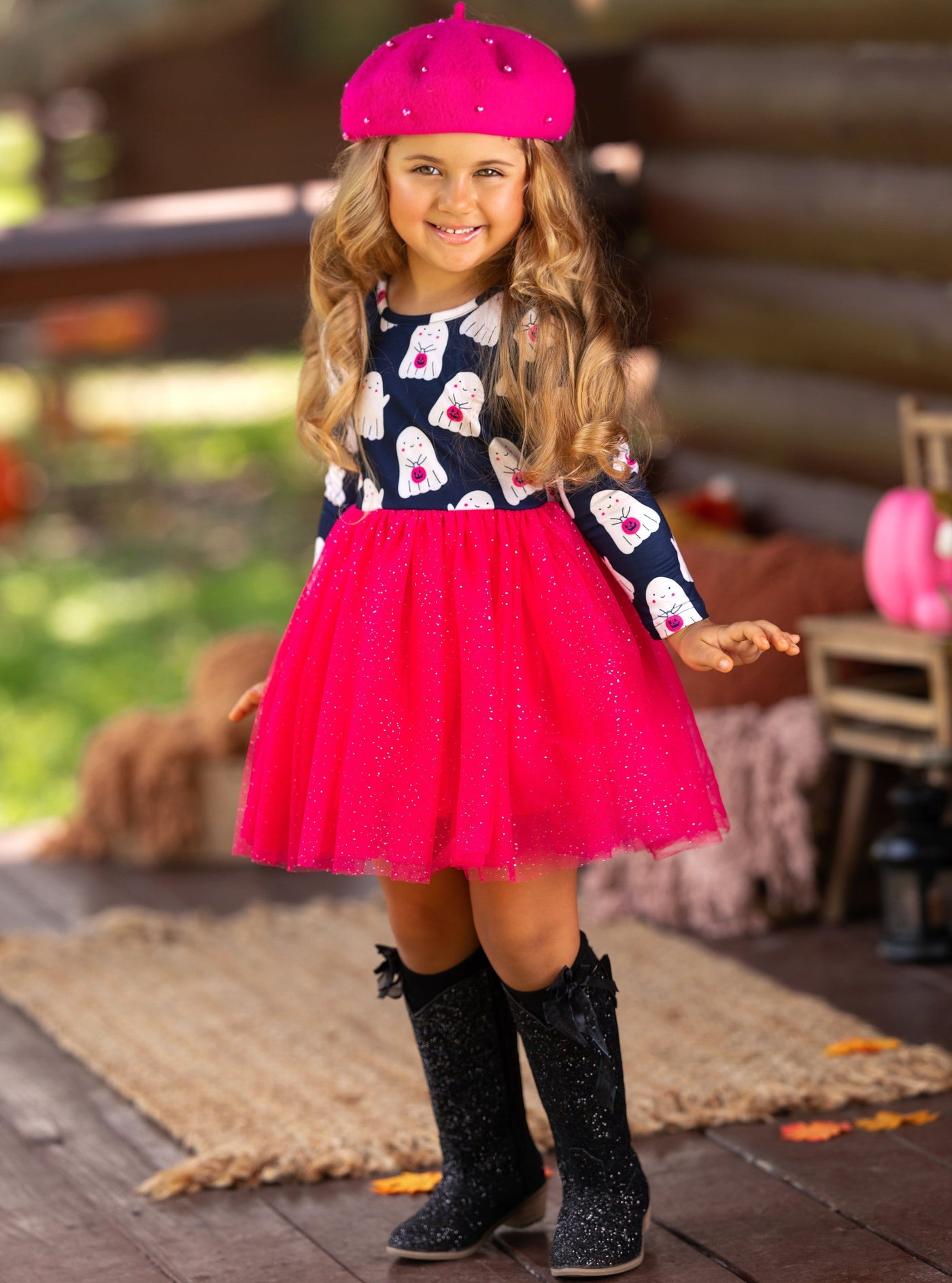 Boo-tiful Twirls Ghost Print Halloween Dress