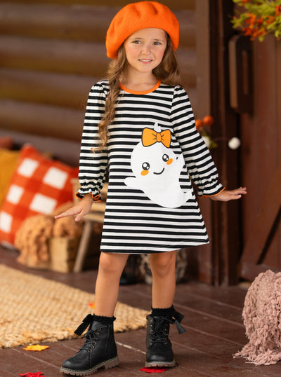 My Friendly Ghost Striped Halloween Dress