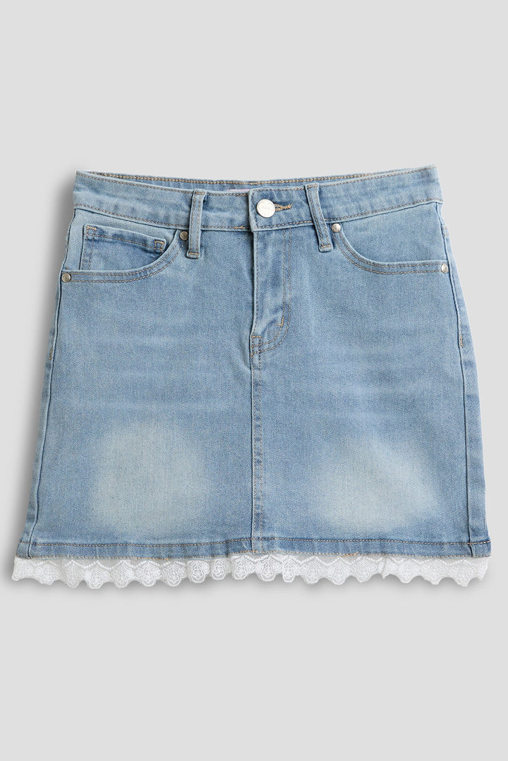 Girls Lace Trim Skirt