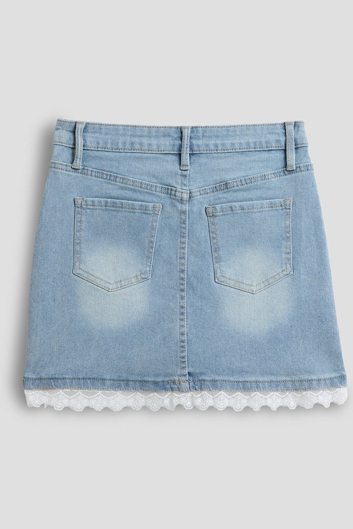 Girls Lace Trim Skirt