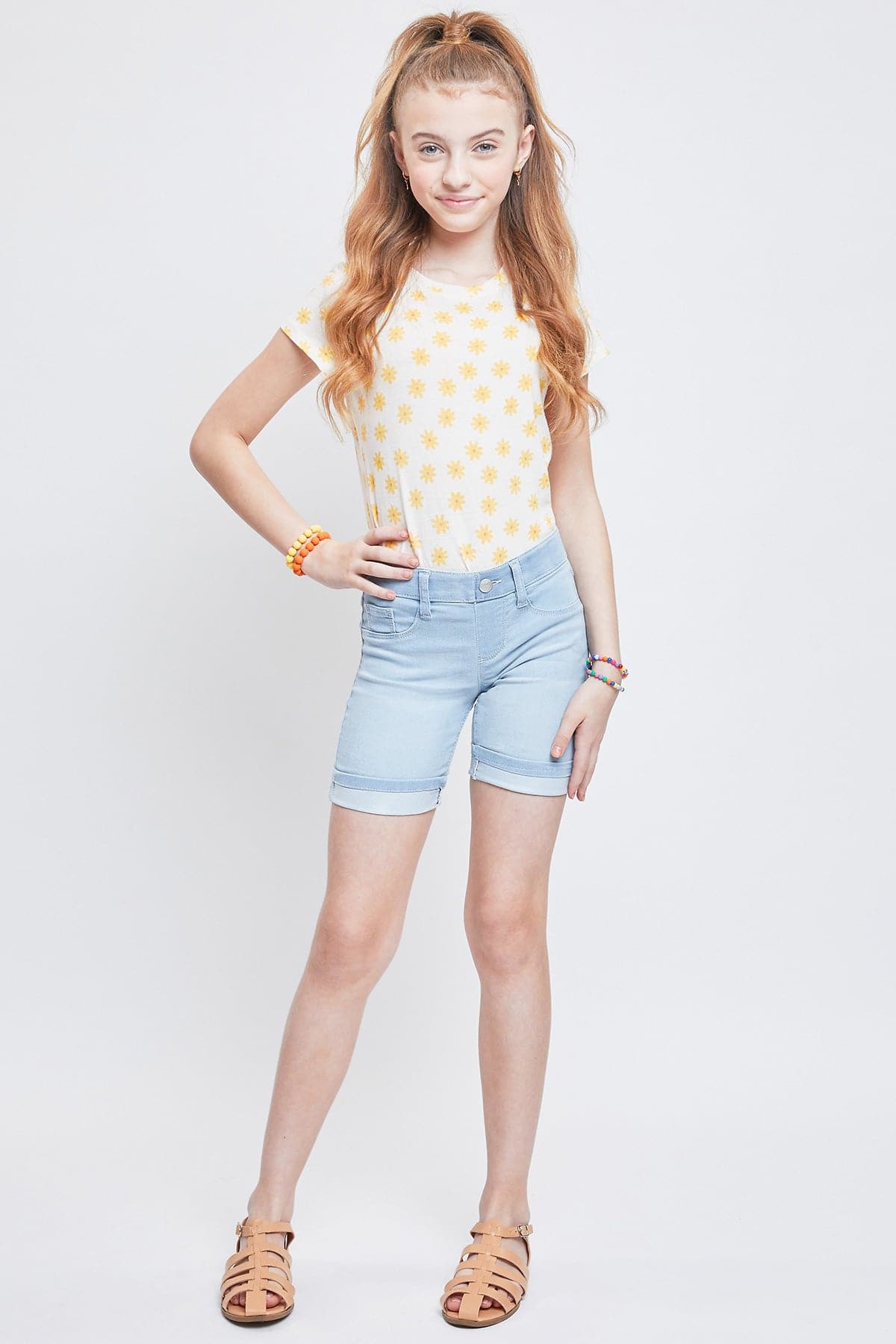 Girls Essential Cuffed Pull On Bermuda Shorts