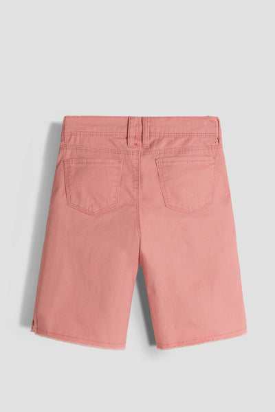 Girls Twill Frayed Hem Bike Shorts