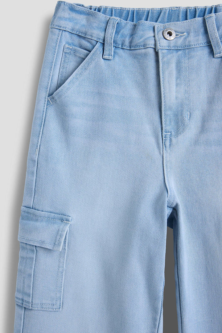 Girls Wide Leg Skater Cargo Jeans