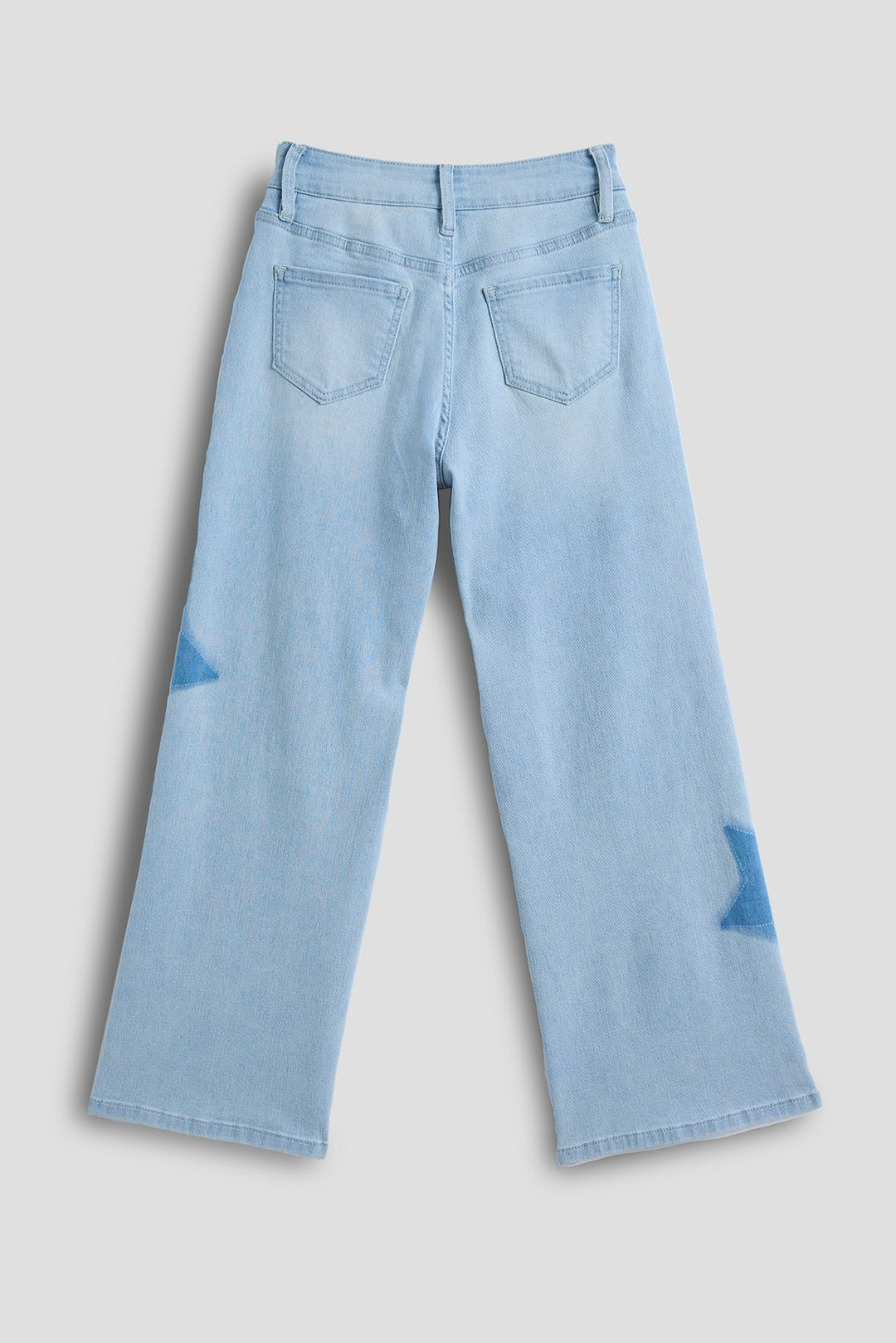 Girls Star Patchwork Wide Leg Jeans