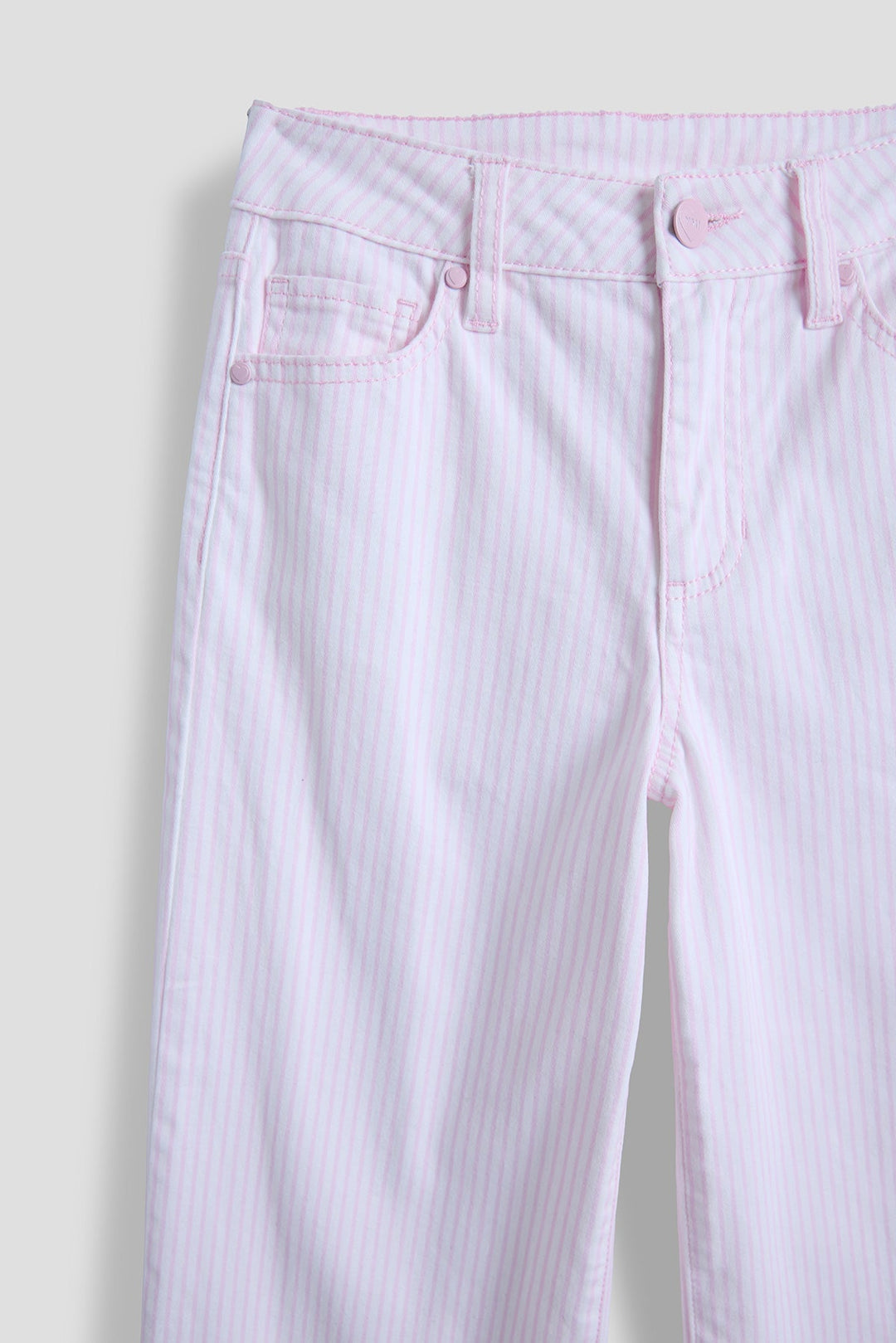 Girls Baby Pink Hickory Stripe Wide Leg Pant