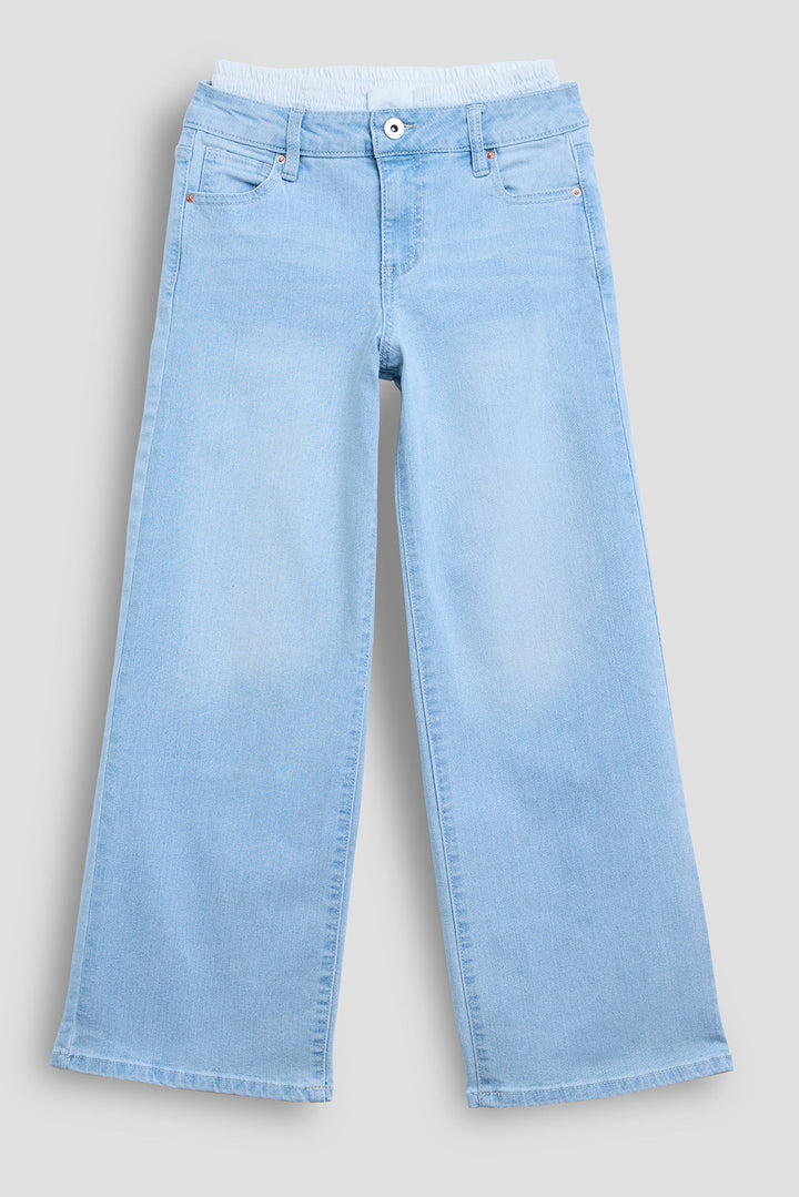 Girls Boxer Waist Wide Leg Jeans