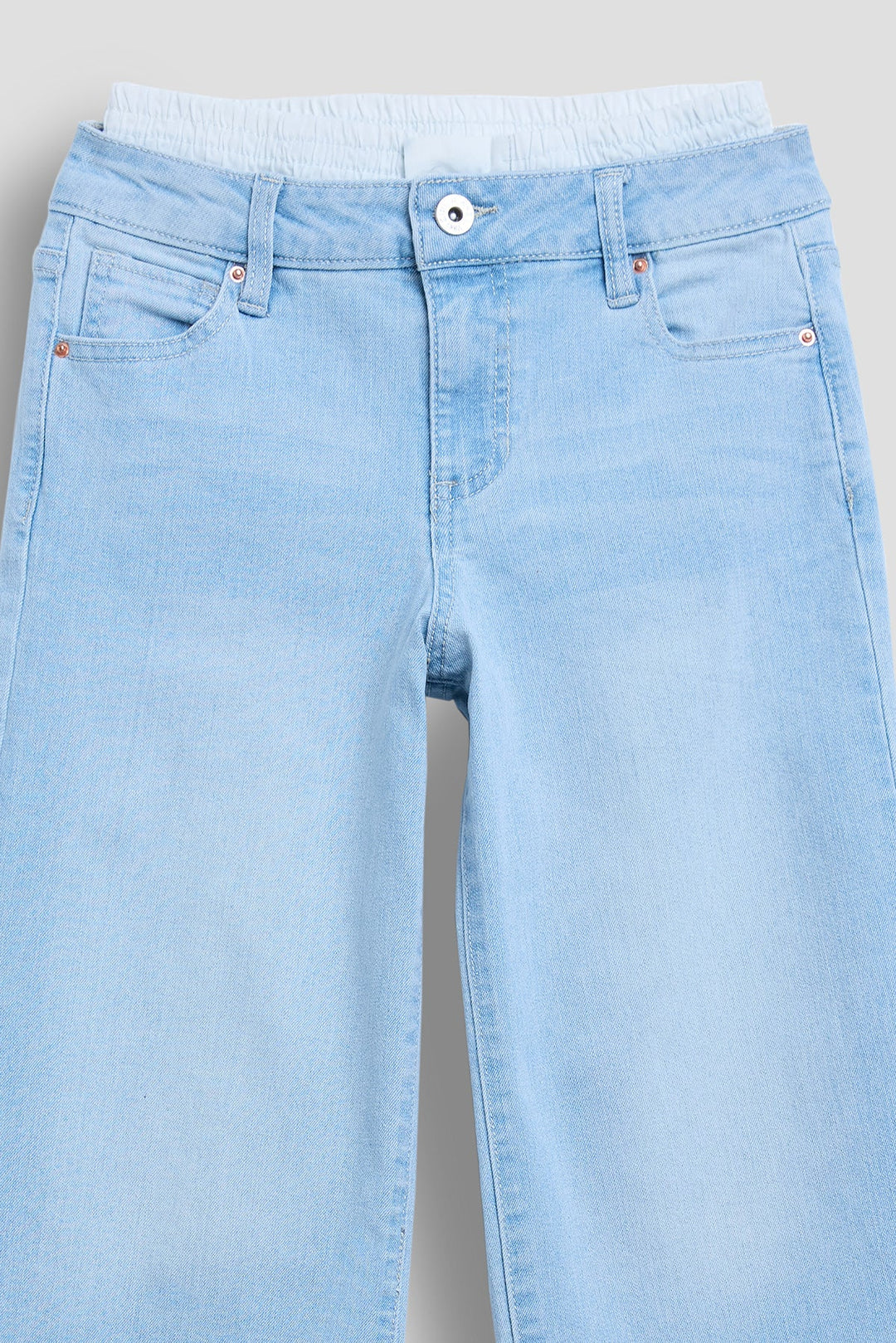 Girls Boxer Waist Wide Leg Jeans