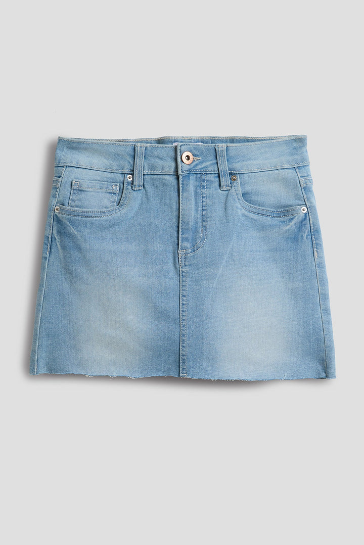 Girls Raw Hem Mini Skort