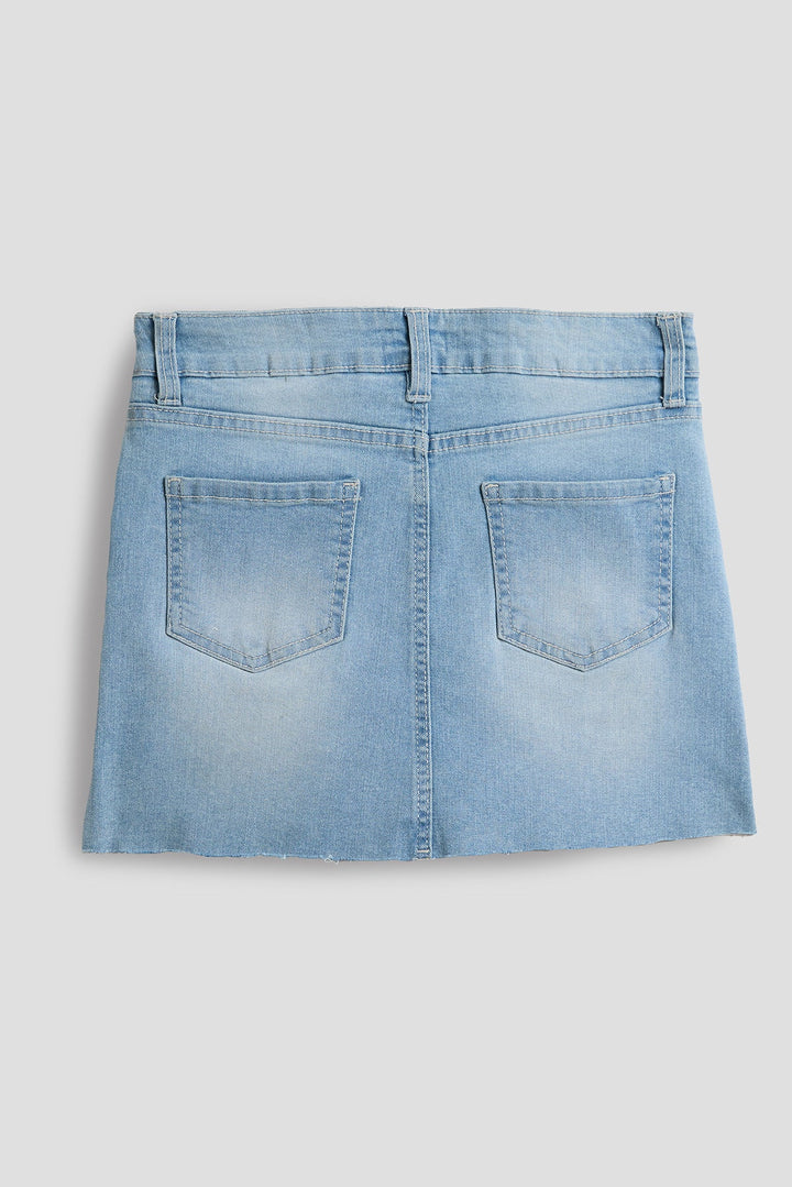 Girls Raw Hem Mini Skort