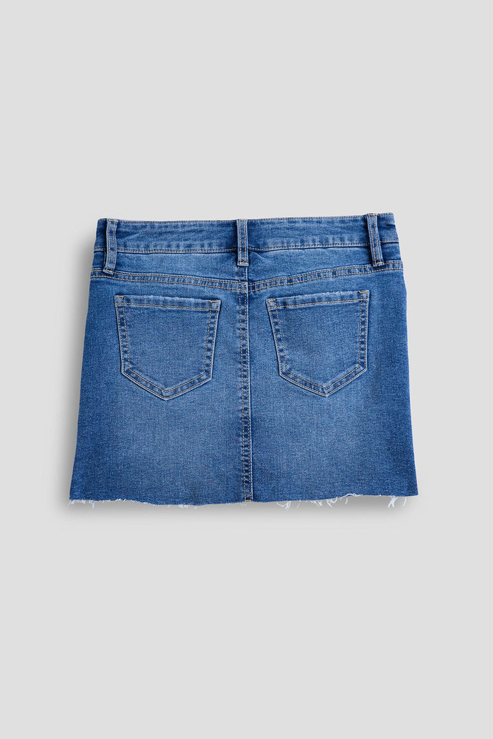 Girls Raw Hem Mini Skort