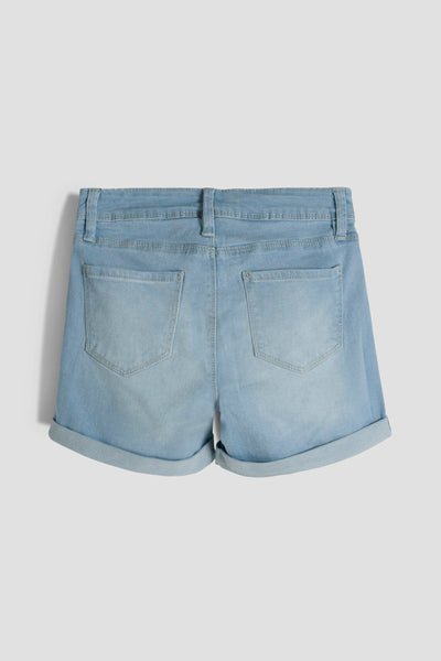 Girls Essential Cuffed Shorts Distressed