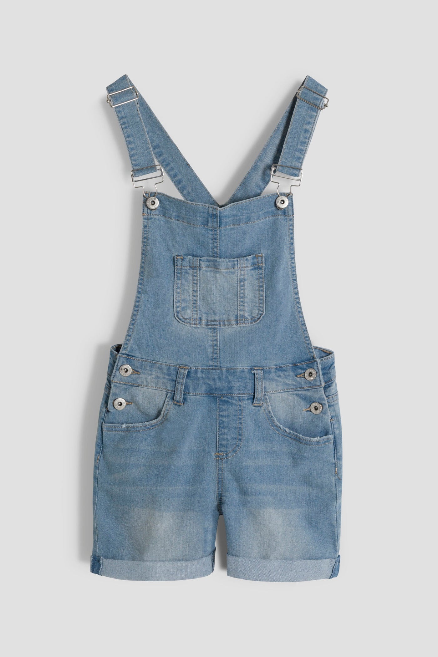 Girls Bib Cuffed Shortalls