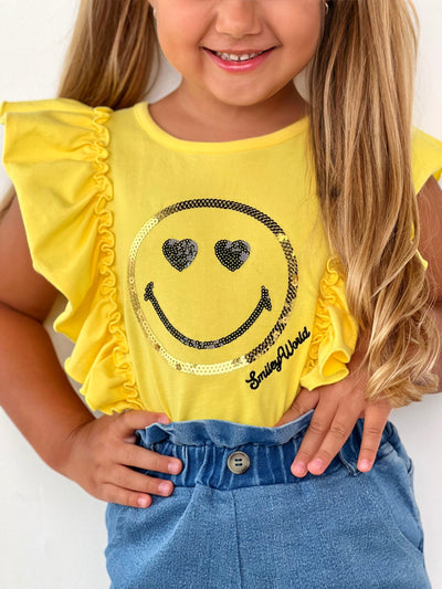 SmileyWorld Bold Expression Denim Shorts Set