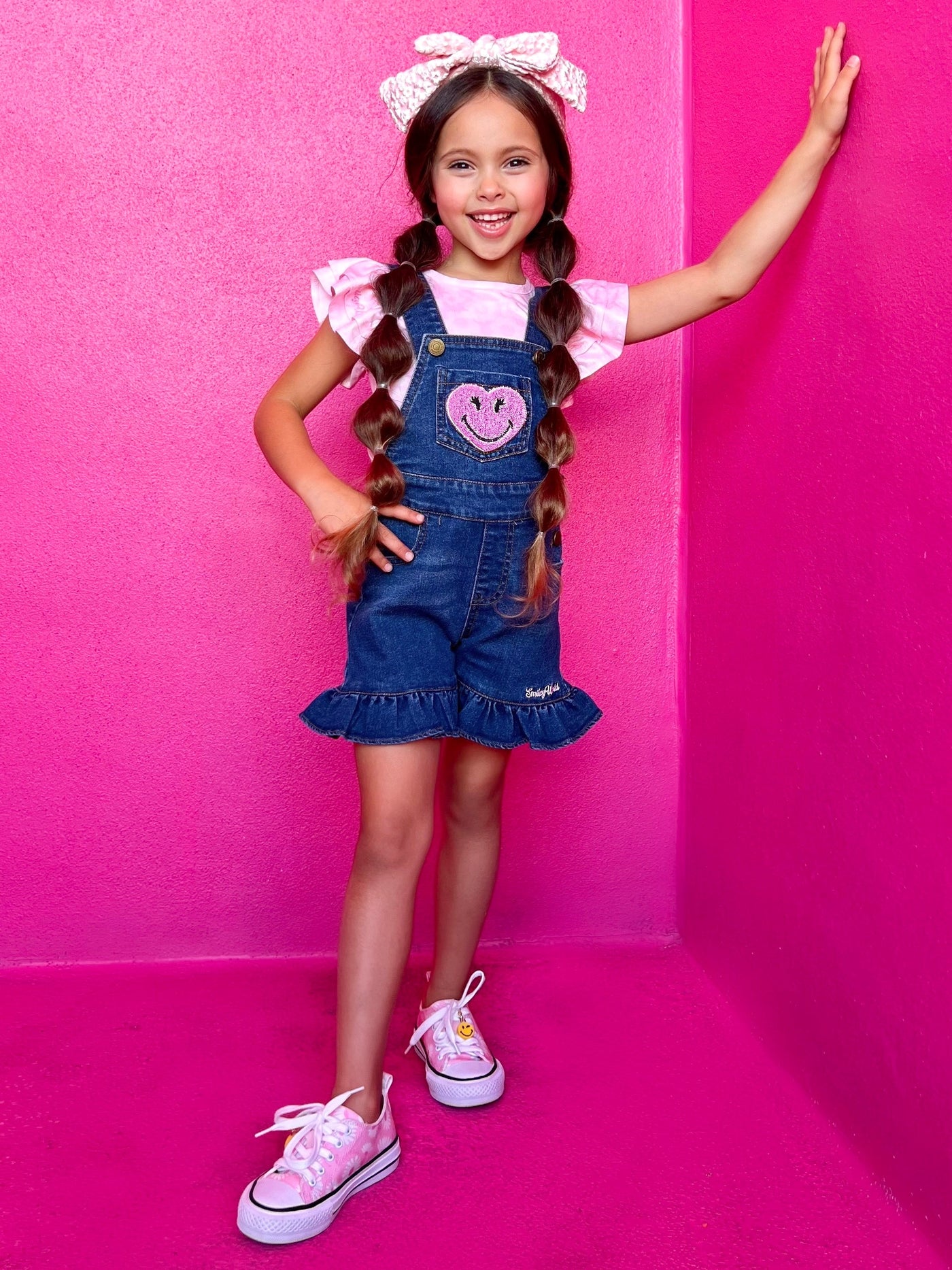 SmileyWorld  Happy Heart Denim Shortall Set