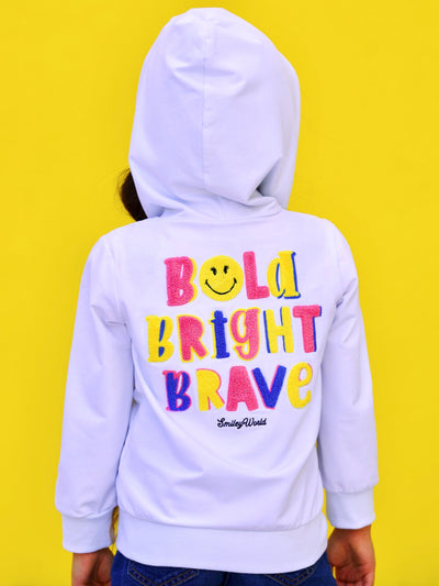 SmileyWorld  Bold, Bright, Brave Zip-Up Hoodie