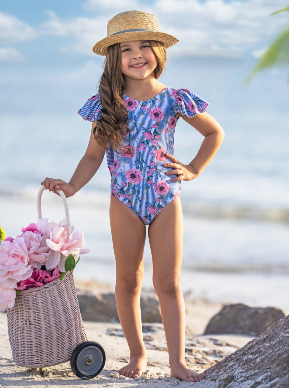 Floral Reef Flutter Sleeve One Piece Swimsuit