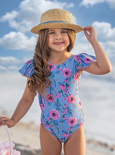 Floral Reef Flutter Sleeve One Piece Swimsuit