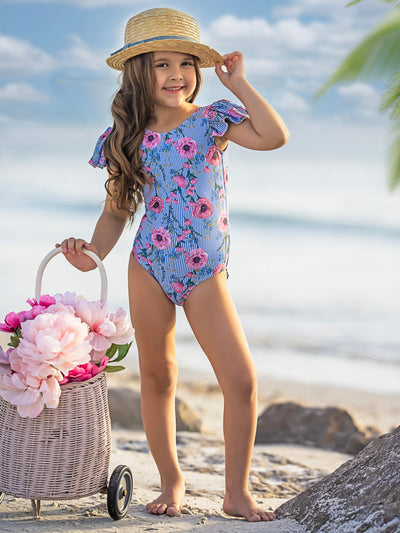 Floral Reef Flutter Sleeve One Piece Swimsuit