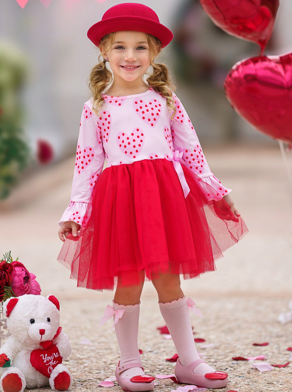 You're My Favorite Heart Print Tutu Dress