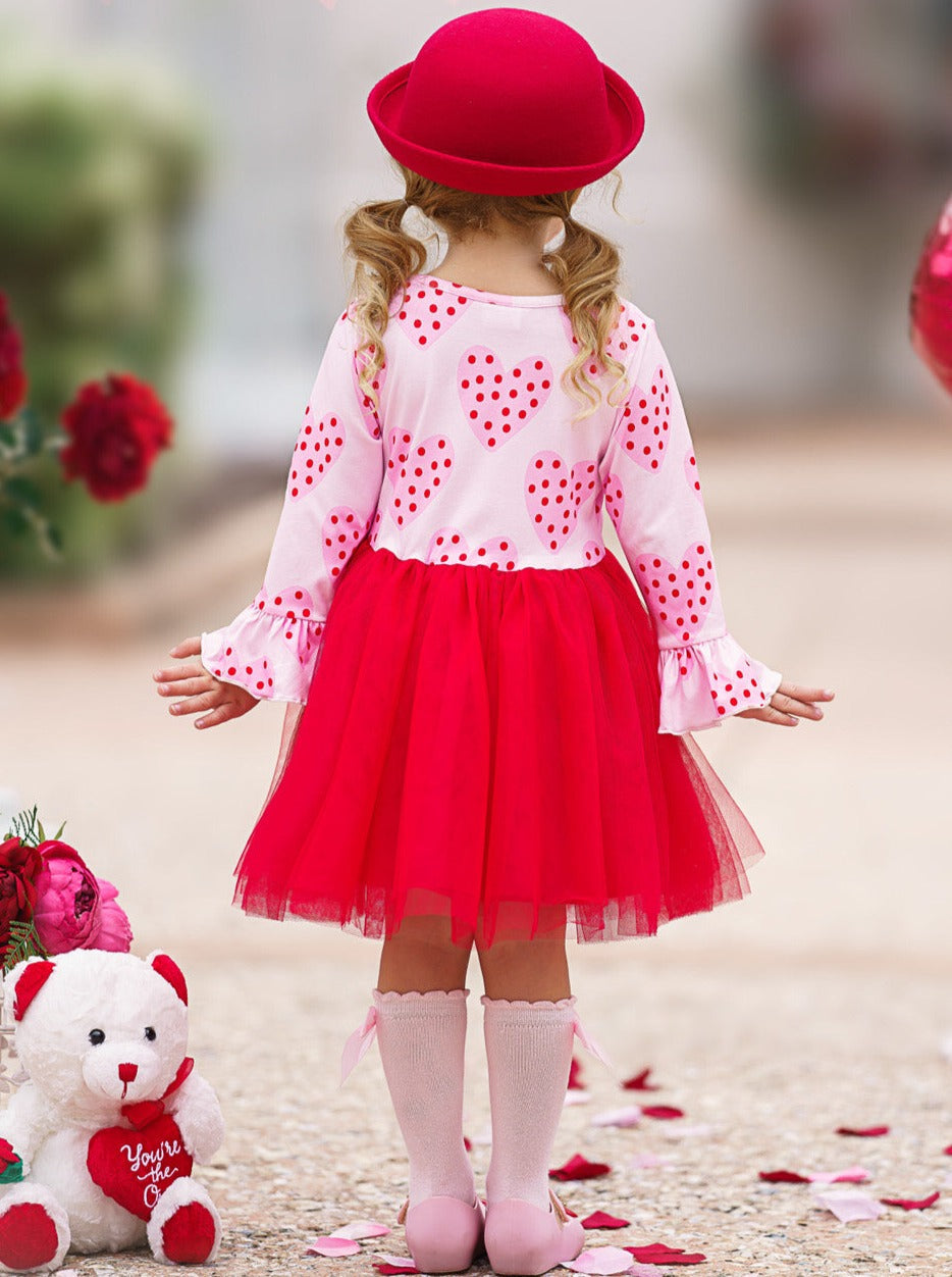 You're My Favorite Heart Print Tutu Dress