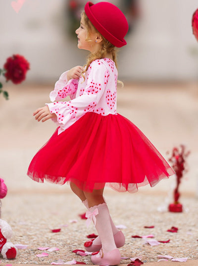 You're My Favorite Heart Print Tutu Dress