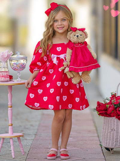 Sweethearts Puff Sleeve Valentine's Day Dress