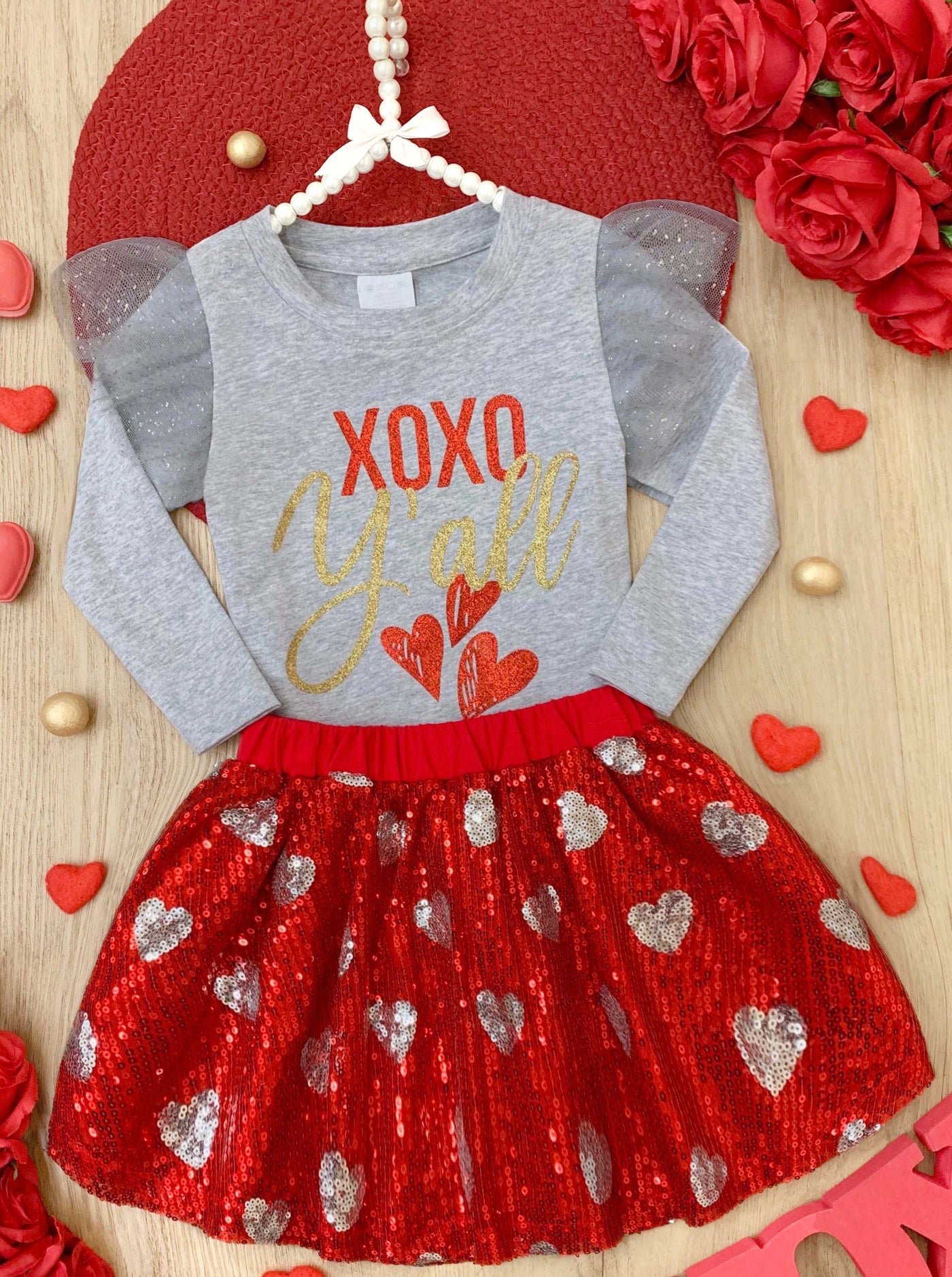 XOXO Y'all Sequin Skirt Set