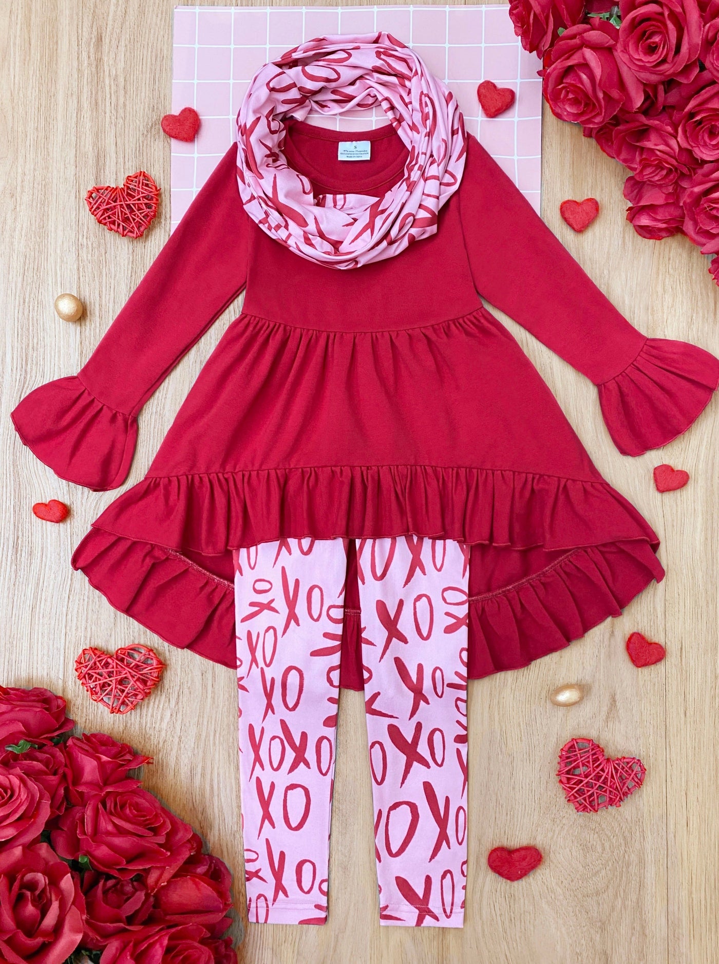 Sending You XOXOs Tunic, Scarf, and Legging Set